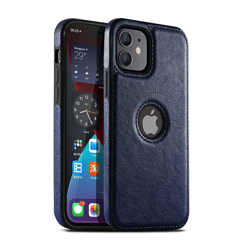 Luxurykase Business Style PU Leather Shockproof Case For Iphone 11 12 13 14 Plus Mini Pro Max