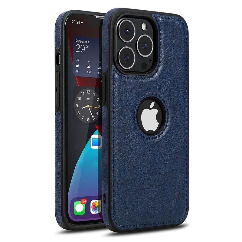 Luxurykase Business Style PU Leather Shockproof Case For Iphone 11 12 13 14 Plus Mini Pro Max