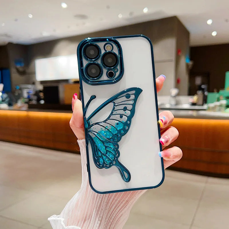 LuxuryKase LK100 Plating Dream Butterfly Clear Case Cover For iPhone