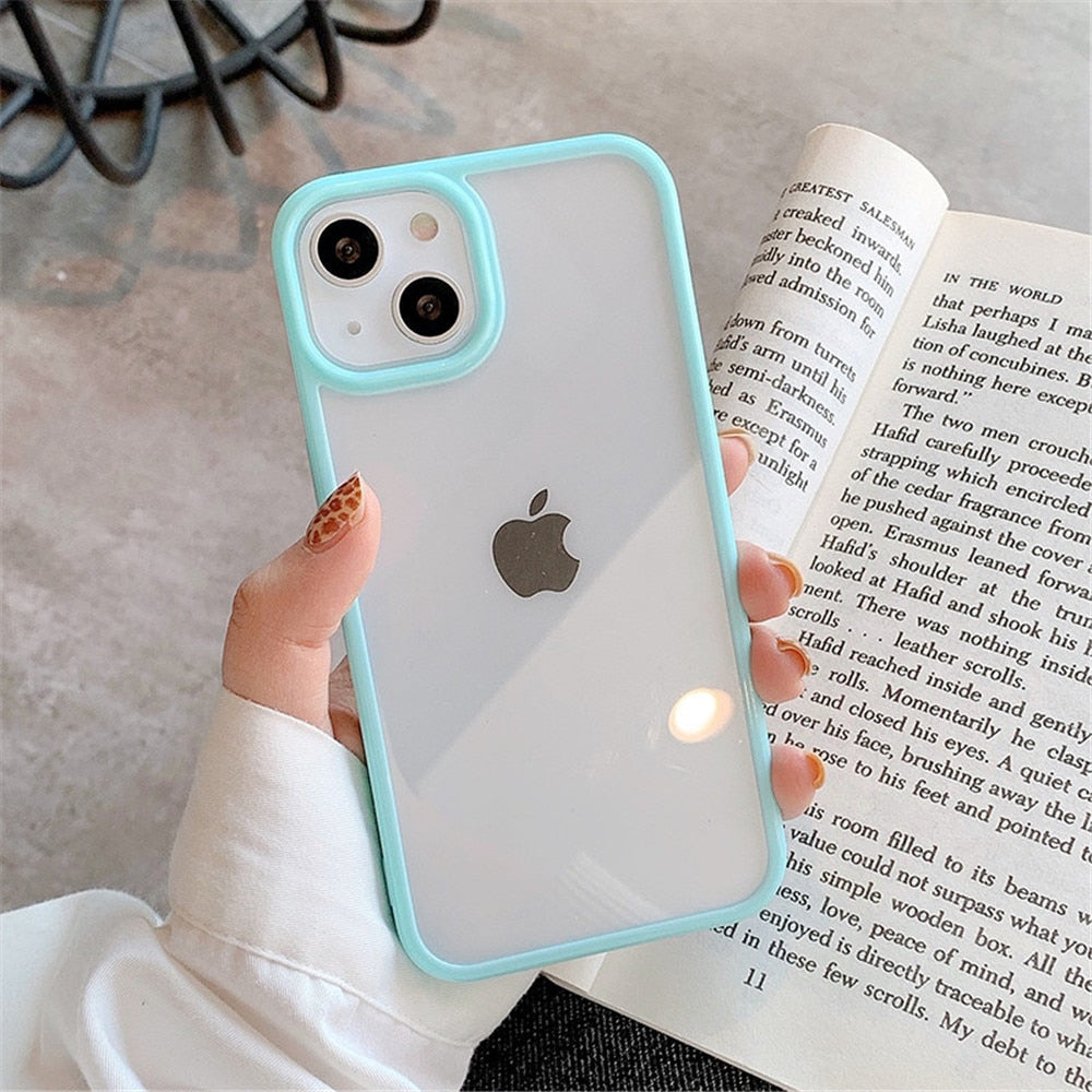 LuxuryKase Shockproof Silicone Bumper Transparent Protection Case Cover For Iphone