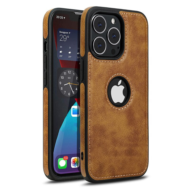 Luxurykase Business Style PU Leather Shockproof Case For Iphone 11 12 13 14 Plus Mini Pro Max