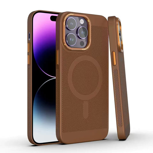 LuxuryKase LuxuryKase Ultra Slim Full Coverage Heat Sink Case with Honeycomb Mesh Effective Heat Dissipation Compatible Mag-Safe For Iphone 11 12 13 14 Pro Max