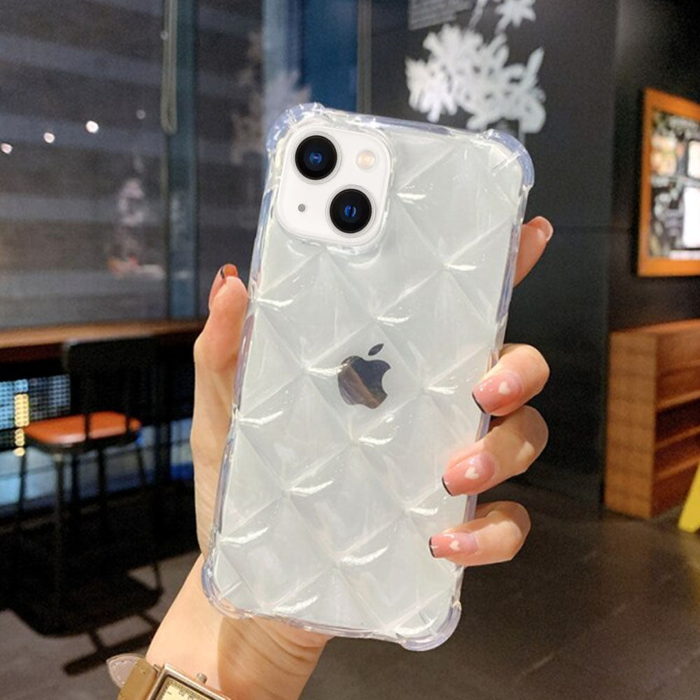 Us Lite Luxury Diamond Texture Soft Jelly Candy Silicone Case for iPhone