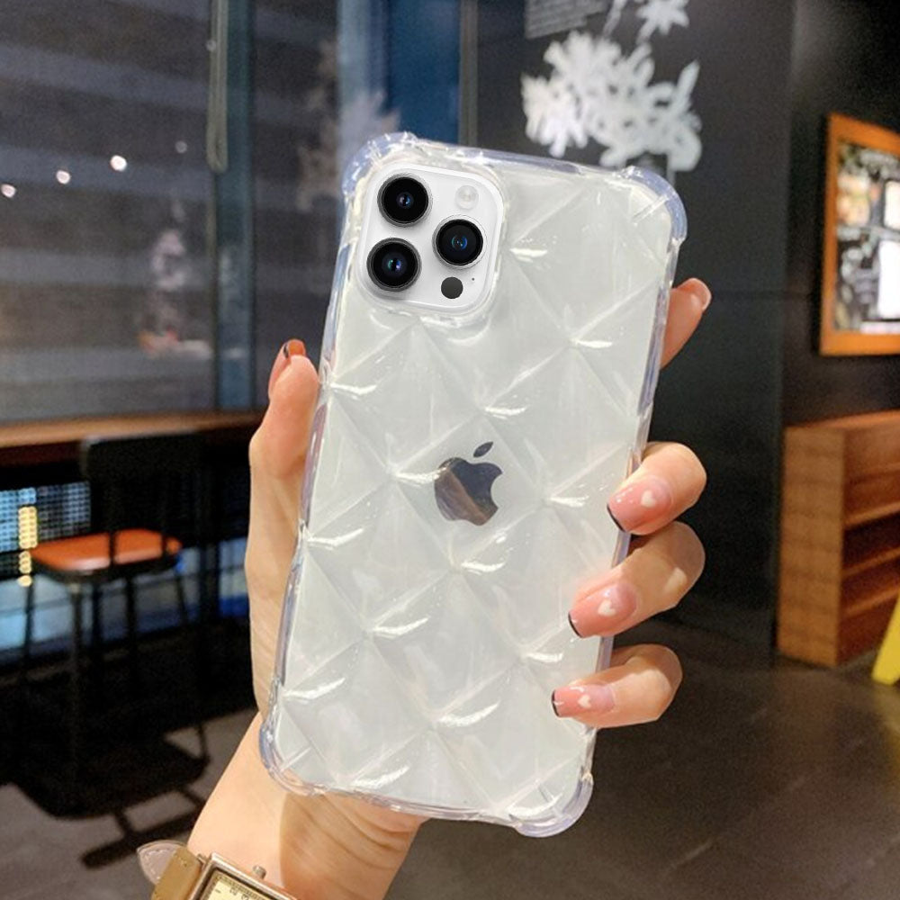 Us Lite Luxury Diamond Texture Soft Jelly Candy Silicone Case for iPhone 11 12 13 Mini Pro Max