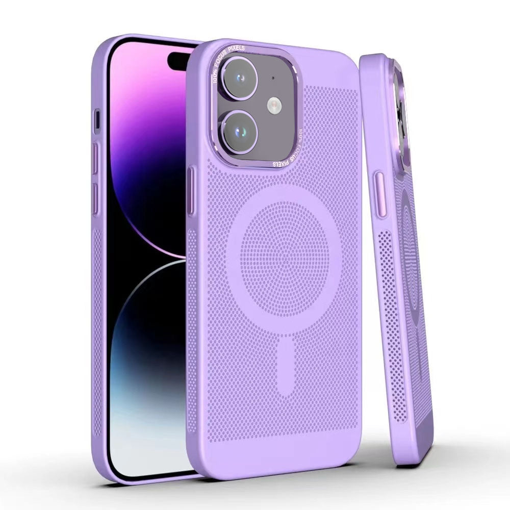 LuxuryKase LuxuryKase Ultra Slim Full Coverage Heat Sink Case with Honeycomb Mesh Effective Heat Dissipation Compatible Mag-Safe For Iphone 11 12