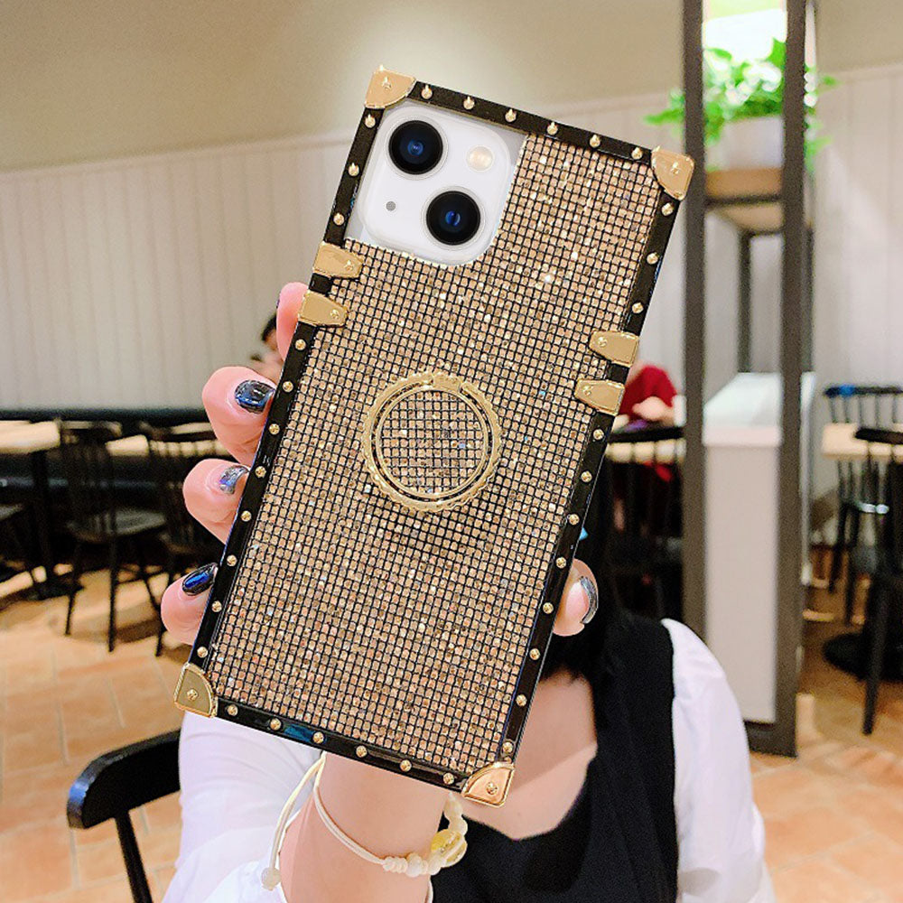 Us Lite Luxury Bling Glitter Case Square Cover for iPhone 11 12 13 14 15 Plus Pro Max