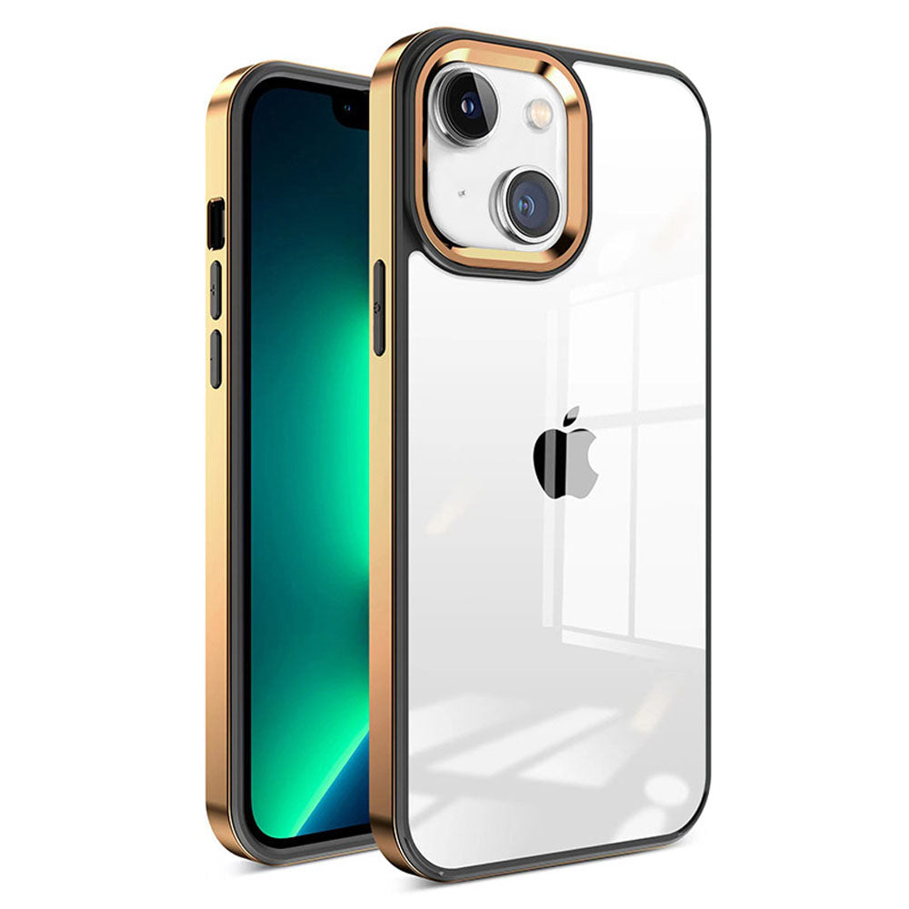 LuxuryKase New Skin 3 in 1 Transparent Plating Shockproof Case Cover For Iphone