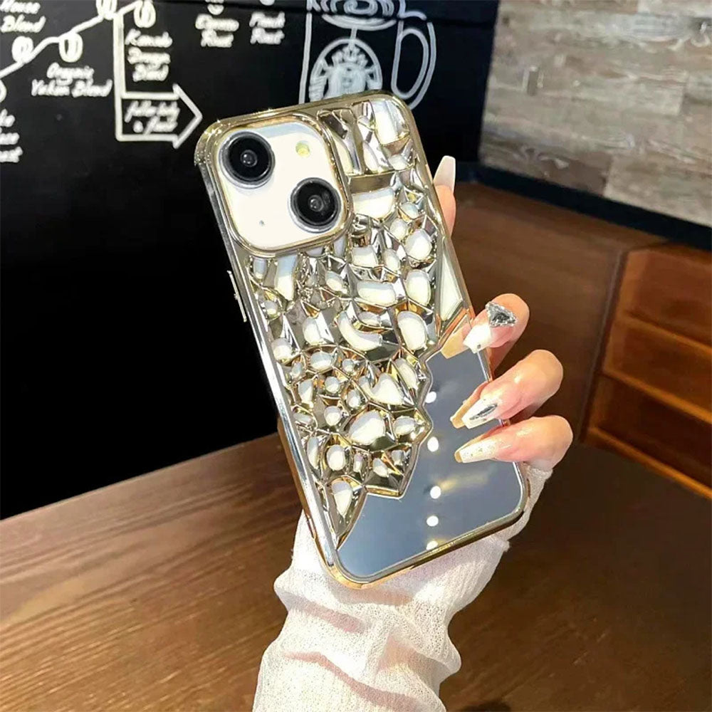 LuxuryKase LK117 Hollow Out Mirror Heat Dissipation Breathable Case For iPhone 11 12 13 14 15 Plus Pro Max