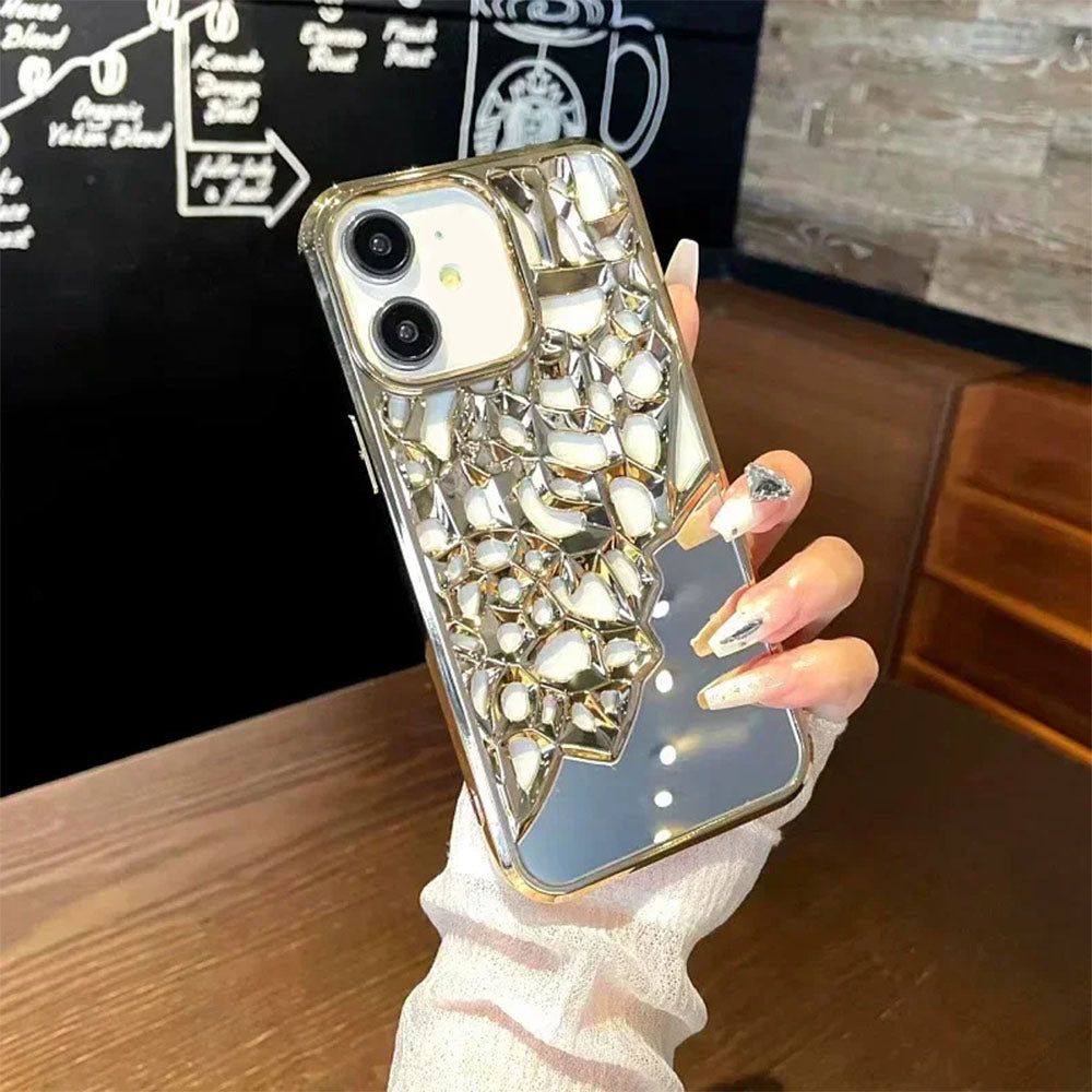 LuxuryKase LK117 Hollow Out Mirror Heat Dissipation Breathable Case For iPhone 11 12 13 14 15 Plus Pro Max