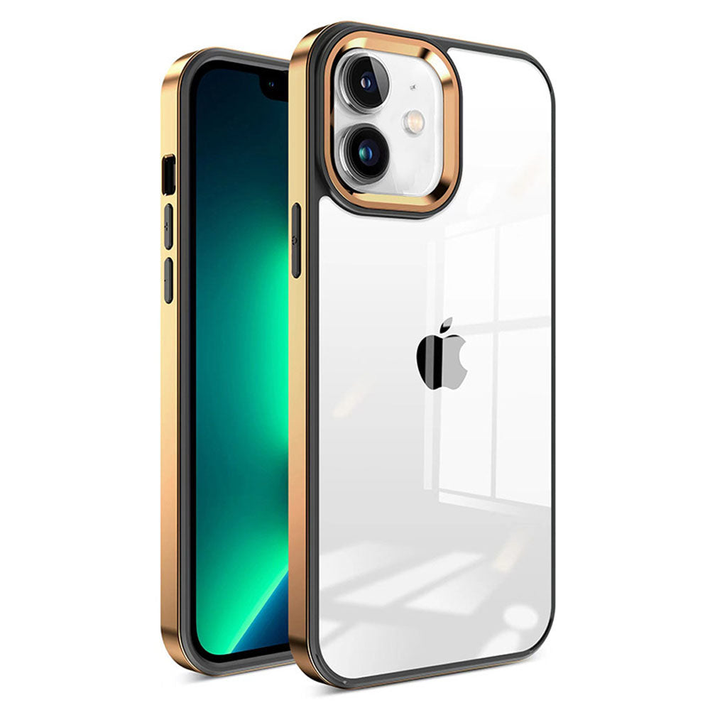 LuxuryKase New Skin 3 in 1 Transparent Plating Shockproof Case Cover For Iphone