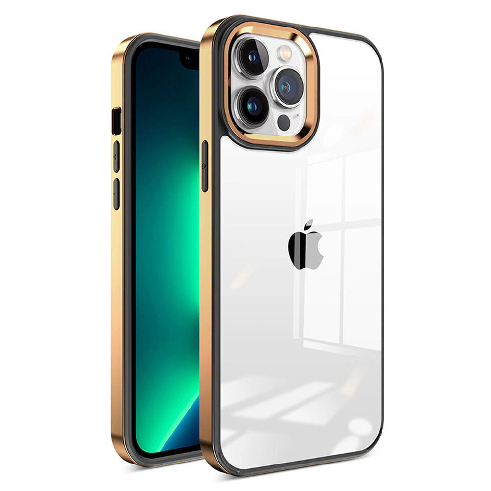 LuxuryKase New Skin 3 in 1 Transparent Plating Shockproof Case Cover For Iphone