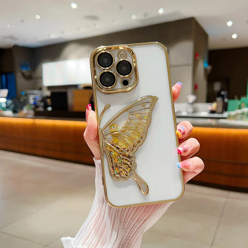 LuxuryKase LK100 Plating Dream Butterfly Clear Case Cover For iPhone