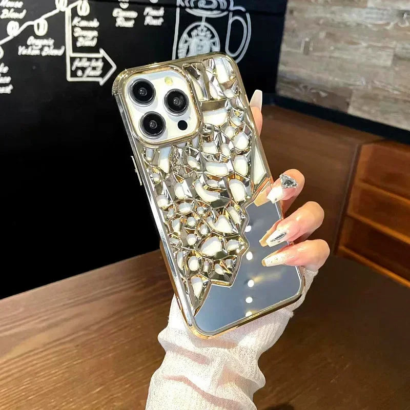 LuxuryKase LK117 Hollow Out Mirror Heat Dissipation Breathable Case For iPhone 11 12 13 14 15 Plus Pro Max