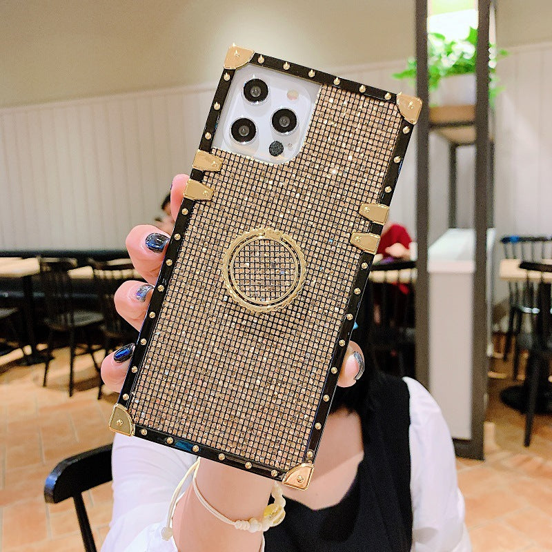 Us Lite Luxury Bling Glitter Case Square Cover for iPhone 11 12 13 14 15 Plus Pro Max