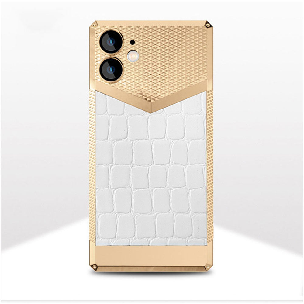 Luxurykase Raw Electroplated Shockproof Groove Case Cover With Lens Film Gold Plated For Iphone