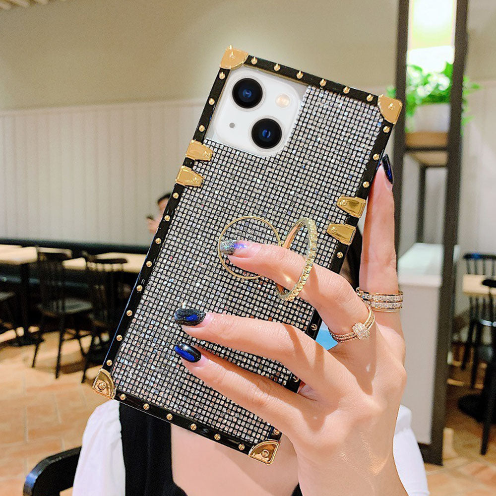 Us Lite Luxury Bling Glitter Case Square Cover for iPhone 11 12 13 14 15 Plus Pro Max