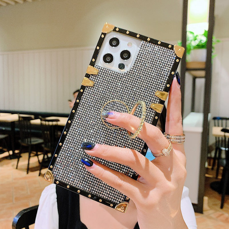 Us Lite Luxury Bling Glitter Case Square Cover for iPhone 11 12 13 14 15 Plus Pro Max