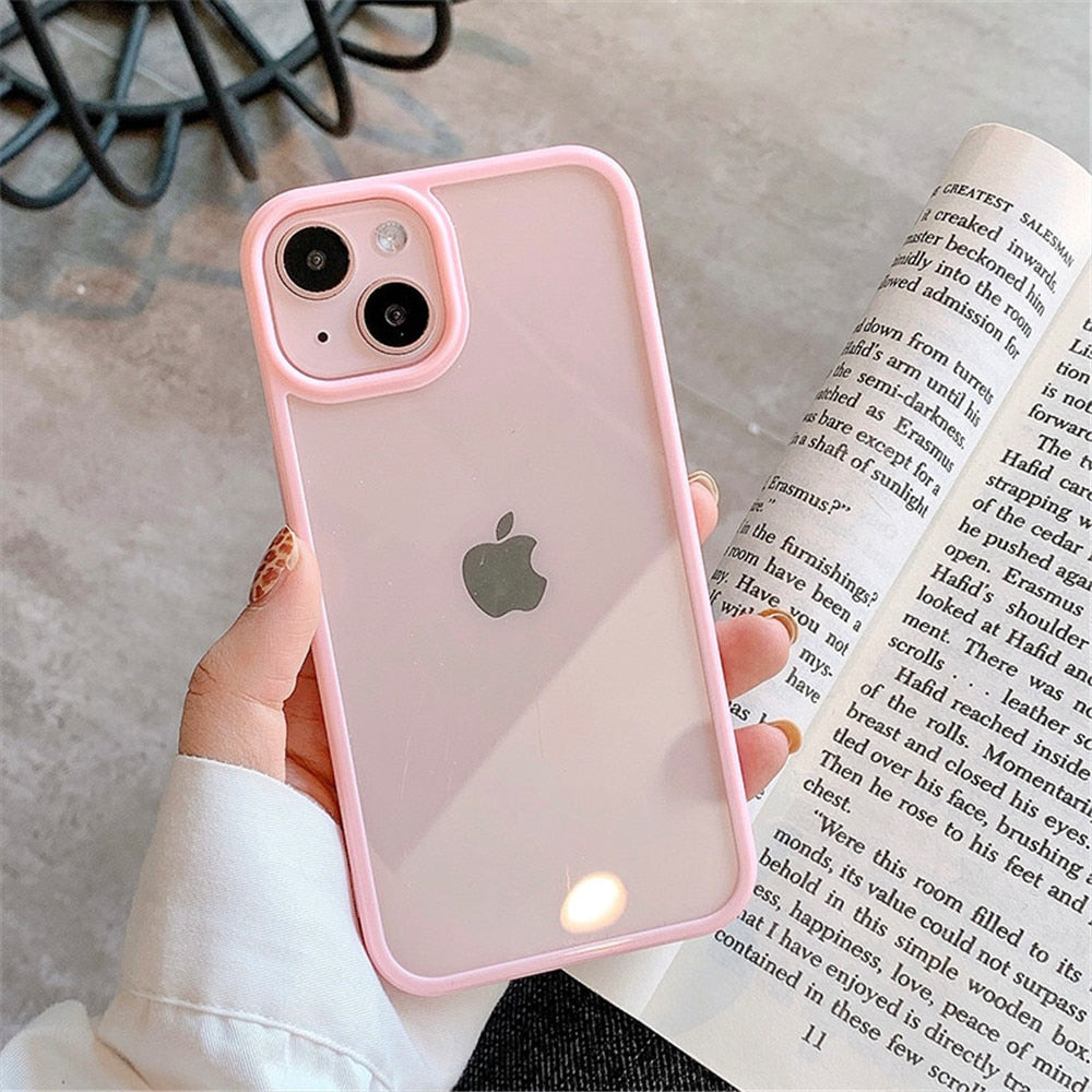 LuxuryKase Shockproof Silicone Bumper Transparent Protection Case Cover For Iphone 11 12 13 14 Plus Mini Pro Max