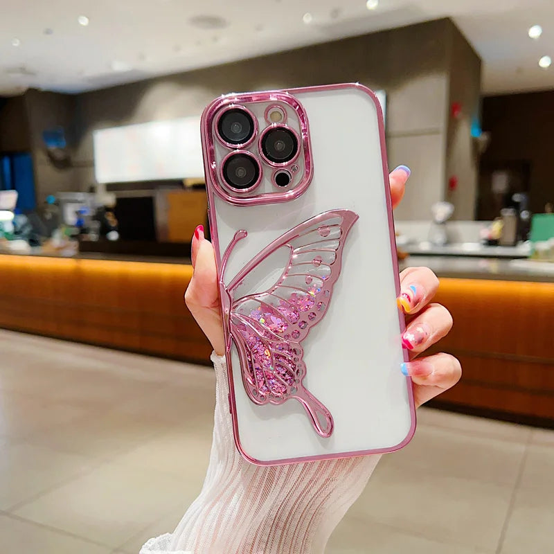 LuxuryKase LK100 Plating Dream Butterfly Clear Case Cover For iPhone