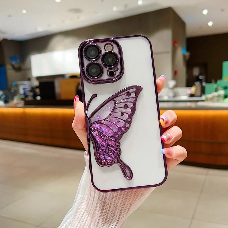 LuxuryKase LK100 Plating Dream Butterfly Clear Case Cover For iPhone