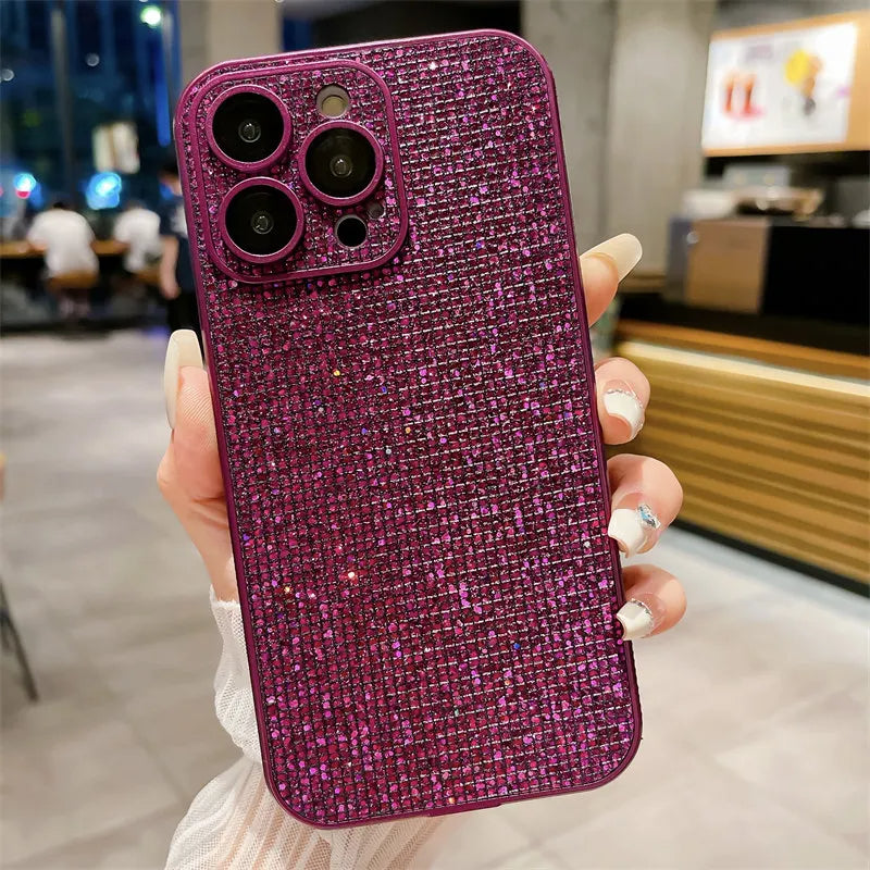 LuxuryKase LK118 Shiny Diamond Full Lens Protection Glitter Rhinestone Case For iPhone