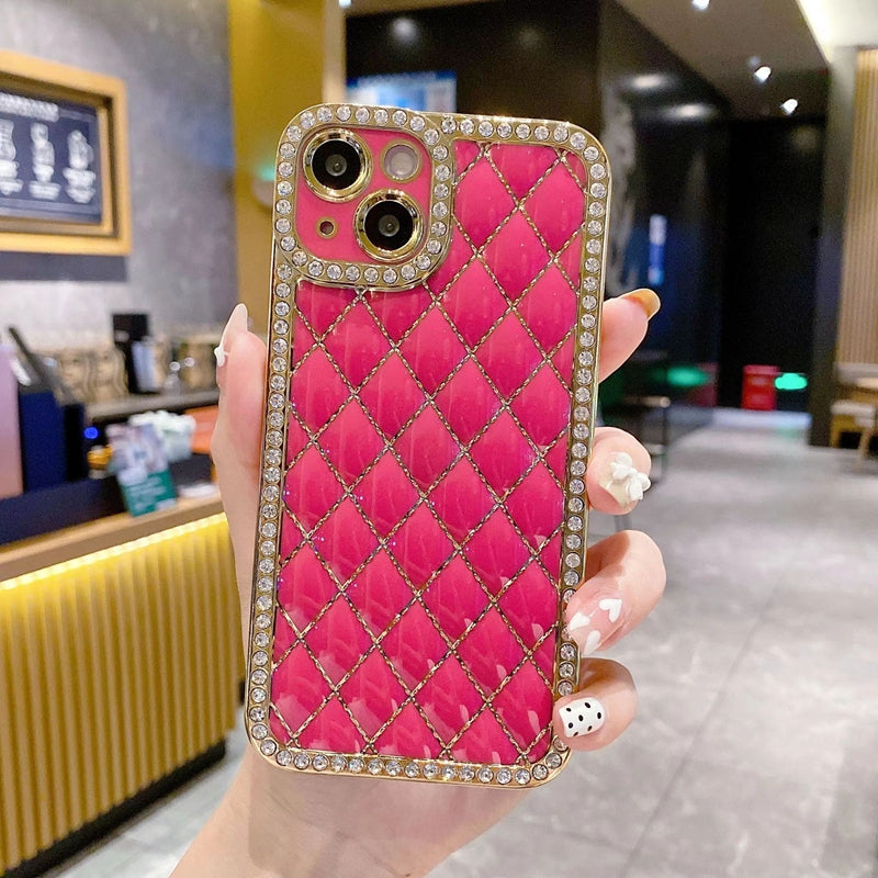 LuxuryKase Electroplated Glitter Diamond Rhinestone Phone Case For Iphone 11 12 13 14 Plus Mini Pro Max