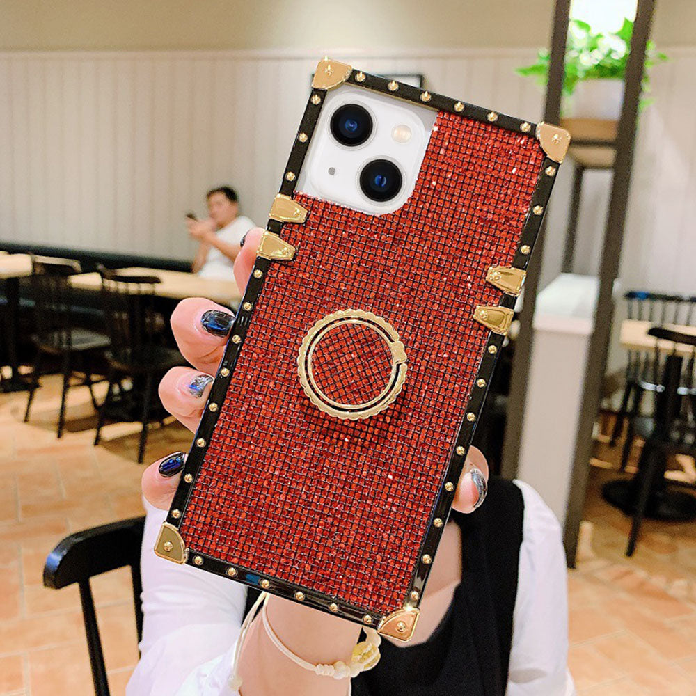 Us Lite Luxury Bling Glitter Case Square Cover for iPhone 11 12 13 14 15 Plus Pro Max