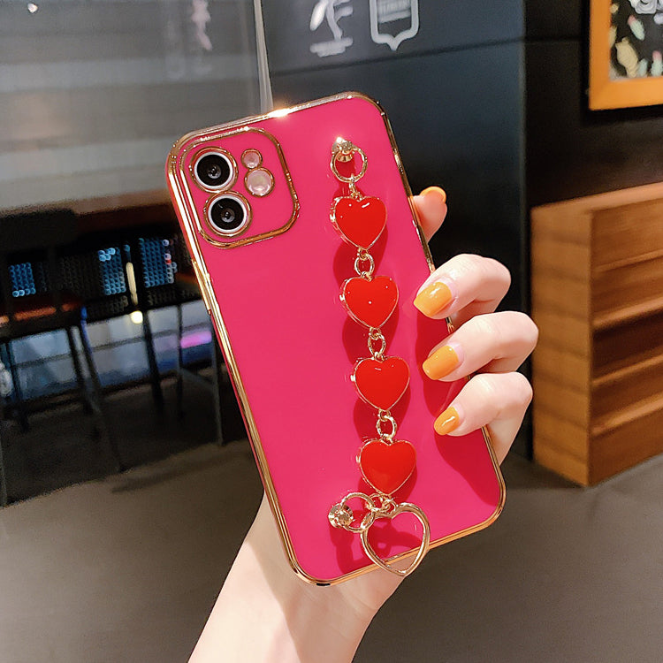 US LITE Luxury Heart Bracelet Chain Cover Case for Iphone 11 12 Mini Pro Max