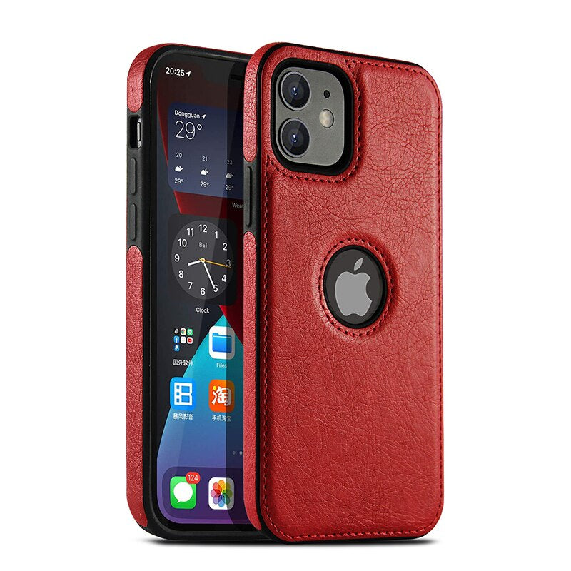 Luxurykase Business Style PU Leather Shockproof Case For Iphone 11 12 13 14 Plus Mini Pro Max