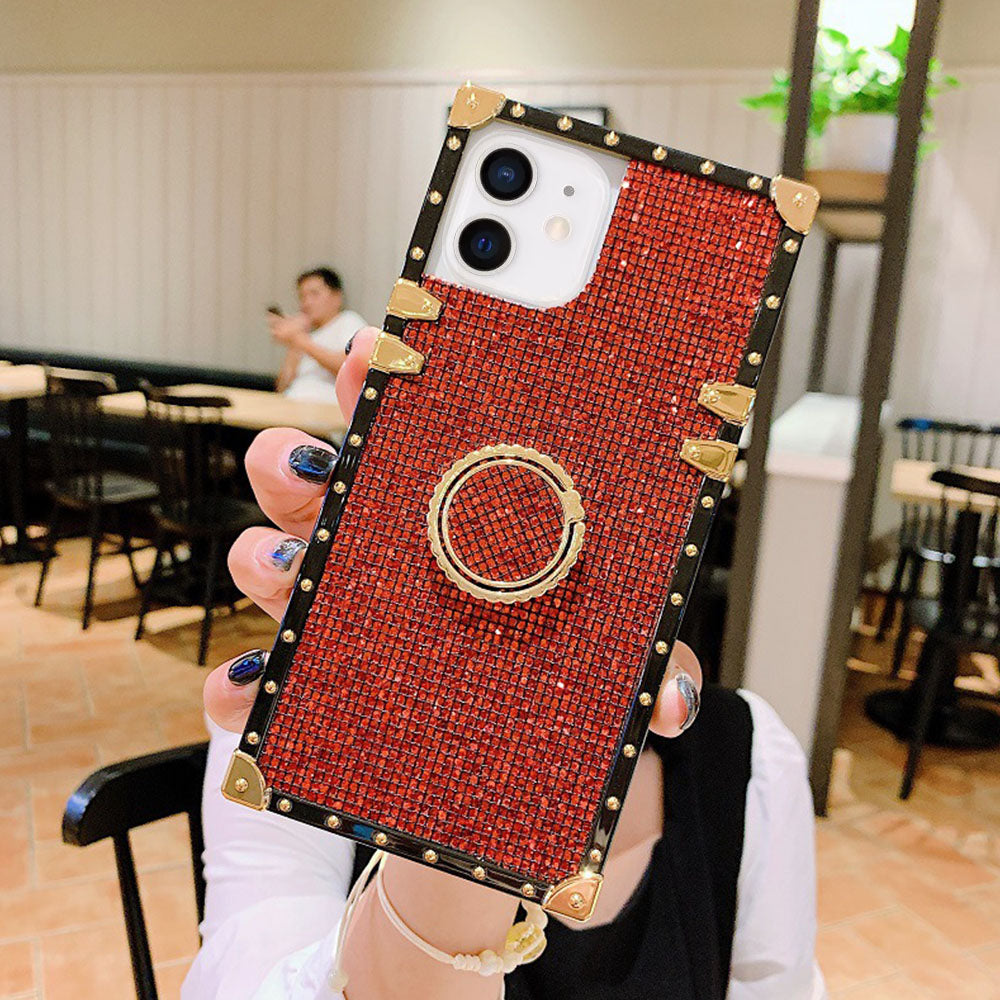 Us Lite Luxury Bling Glitter Case Square Cover for iPhone 11 12 13 14 15 Plus Pro Max