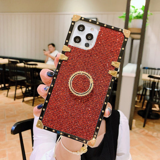 Us Lite Luxury Bling Glitter Case Square Cover for iPhone