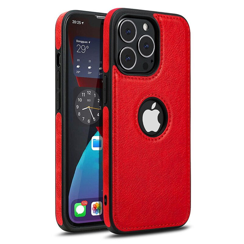 Luxurykase Business Style PU Leather Shockproof Case For Iphone 11 12 13 14 Plus Mini Pro Max