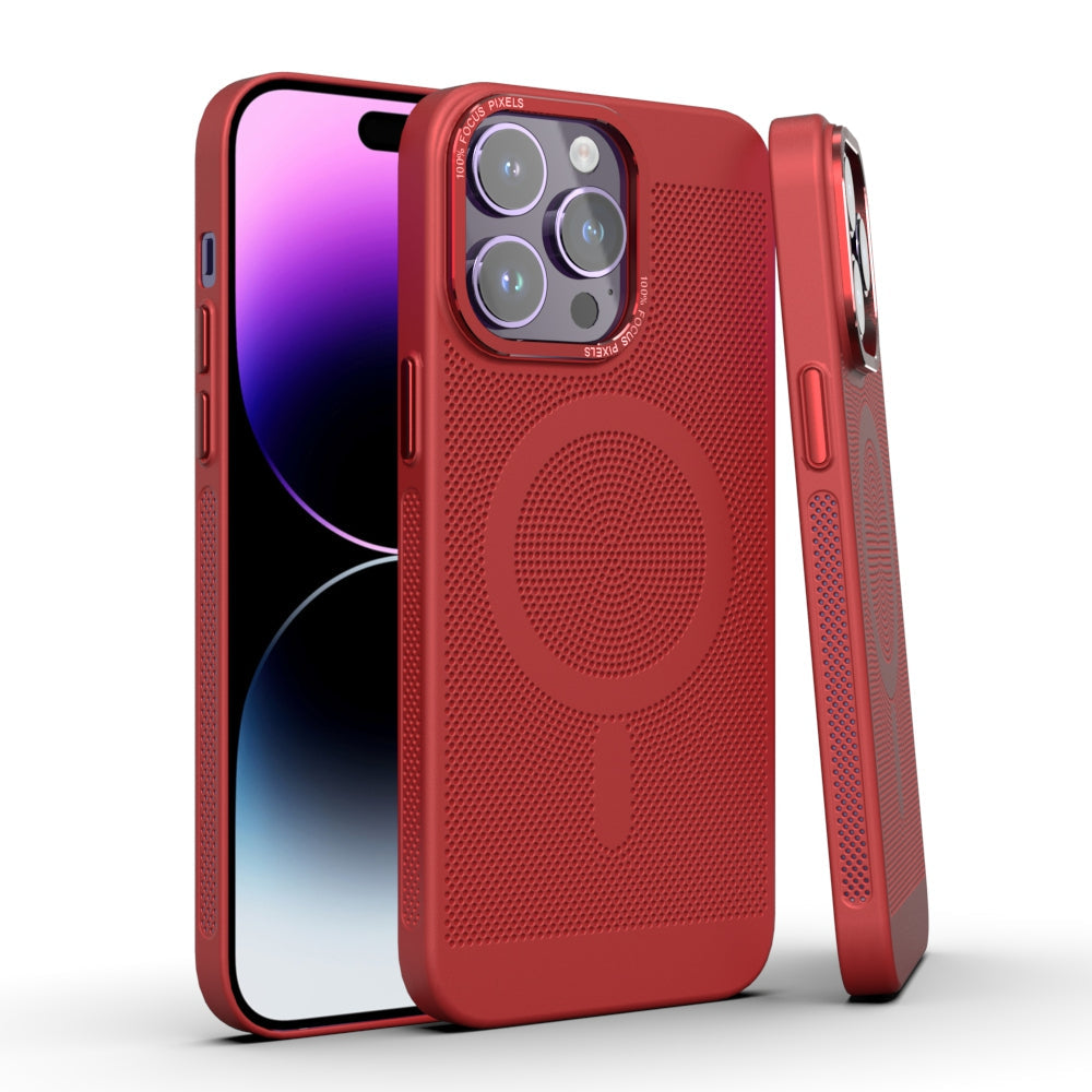 LuxuryKase LuxuryKase Ultra Slim Full Coverage Heat Sink Case with Honeycomb Mesh Effective Heat Dissipation Compatible Mag-Safe For Iphone 11 12 13 14 Pro Max