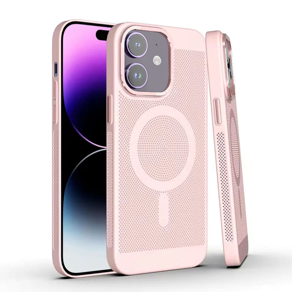 LuxuryKase LuxuryKase Ultra Slim Full Coverage Heat Sink Case with Honeycomb Mesh Effective Heat Dissipation Compatible Mag-Safe For Iphone 11 12