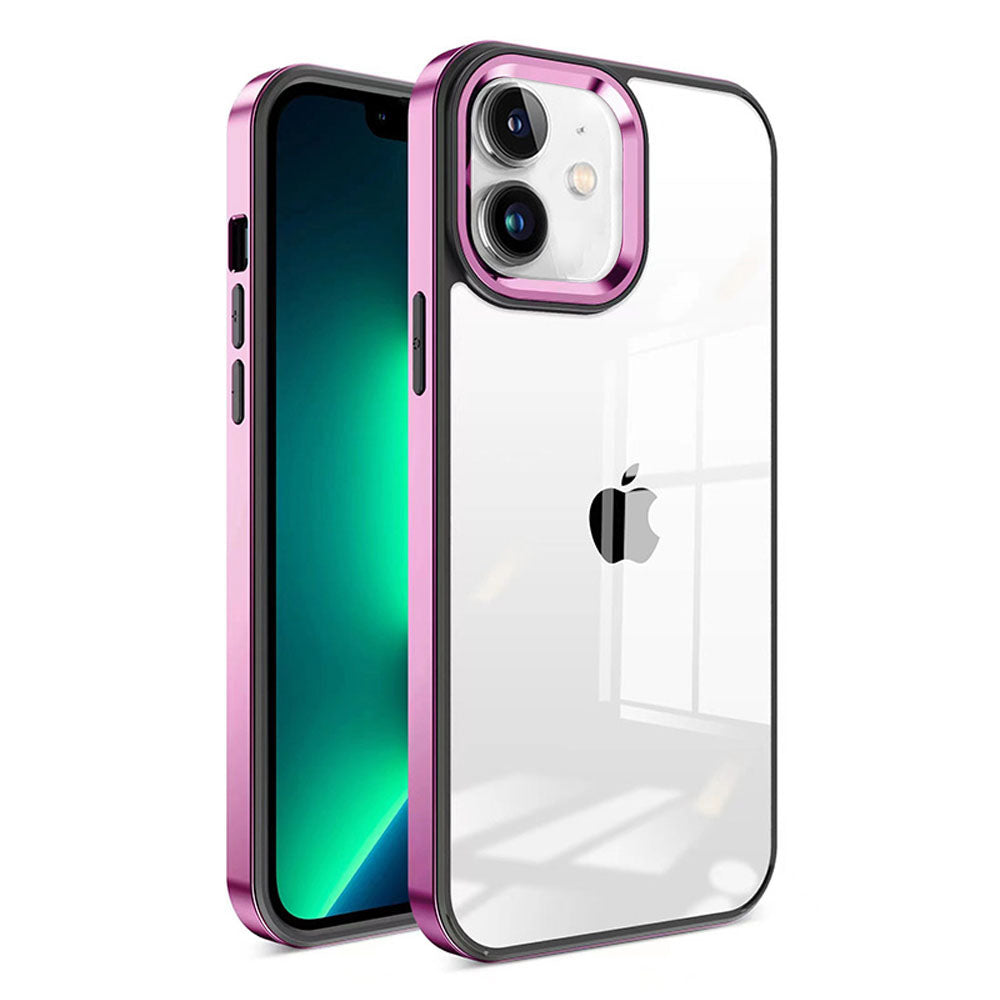 LuxuryKase New Skin 3 in 1 Transparent Plating Shockproof Case Cover For Iphone