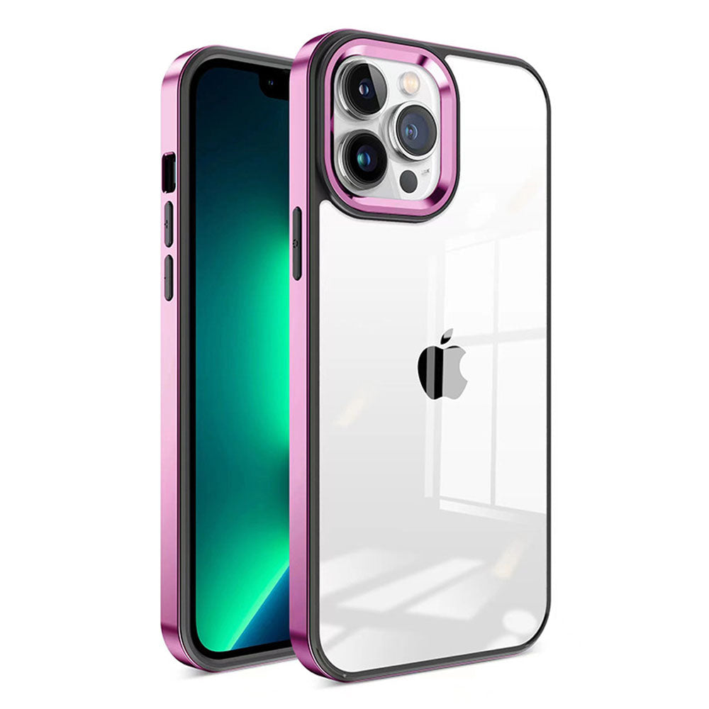 LuxuryKase New Skin 3 in 1 Transparent Plating Shockproof Case Cover For Iphone