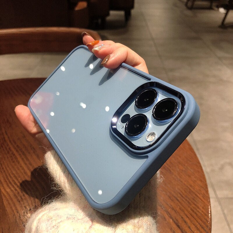 LuxuryKase Metal Camera Protection Transparent Shockproof Armor Case Cover For Iphone 11 12 Plus Mini Pro Max