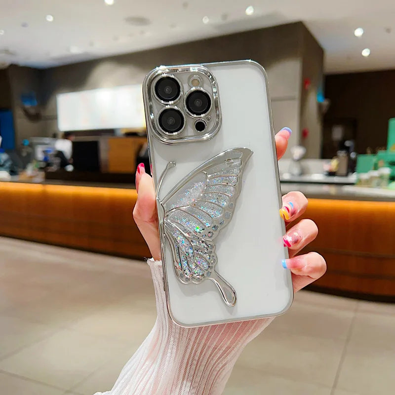 LuxuryKase LK100 Plating Dream Butterfly Clear Case Cover For iPhone