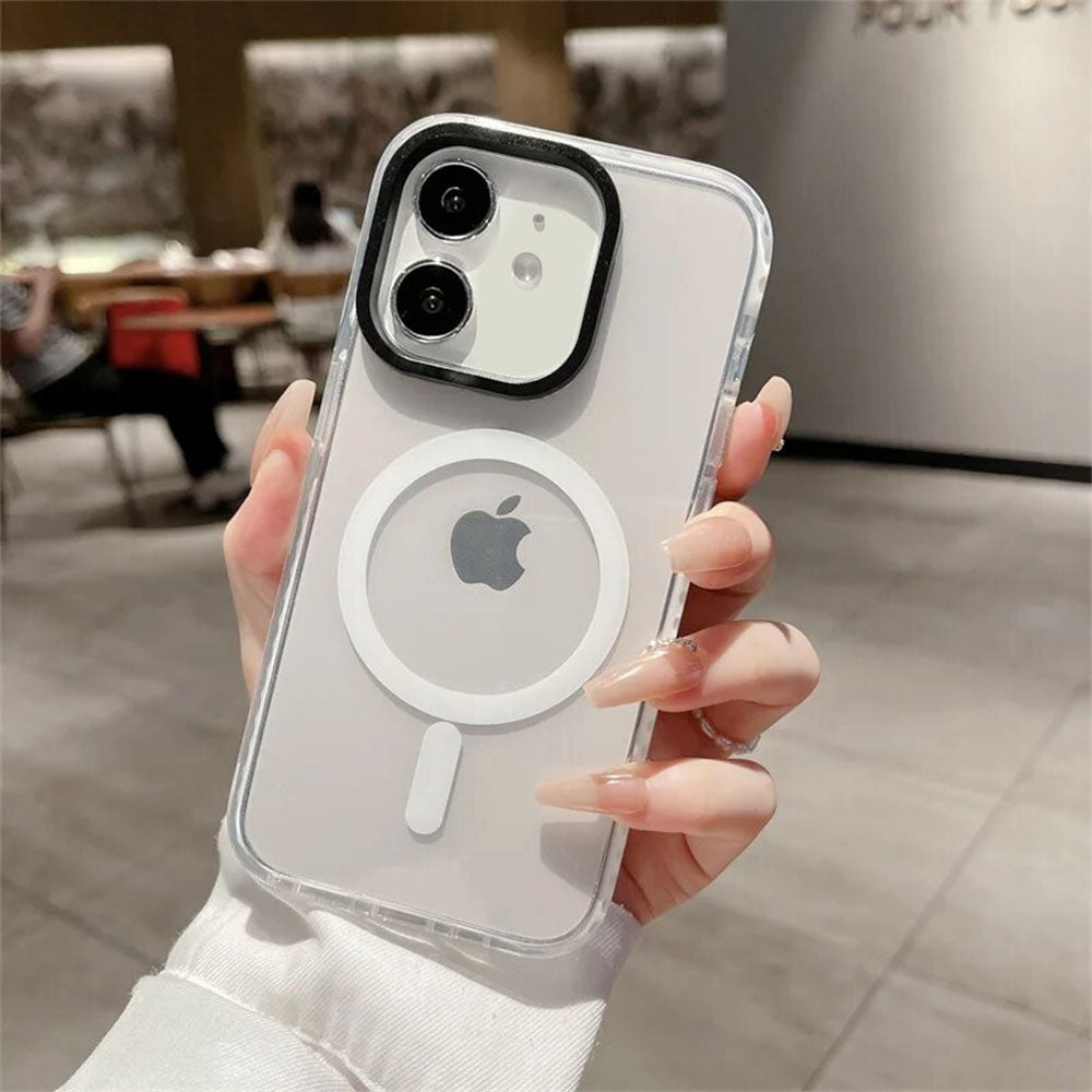 LuxuryKase LK087 Clear Fluorescent Magnetic Mag-safe Wireless Charging Bumper Case for iPhone 11 12 13 14 Plus Pro Max