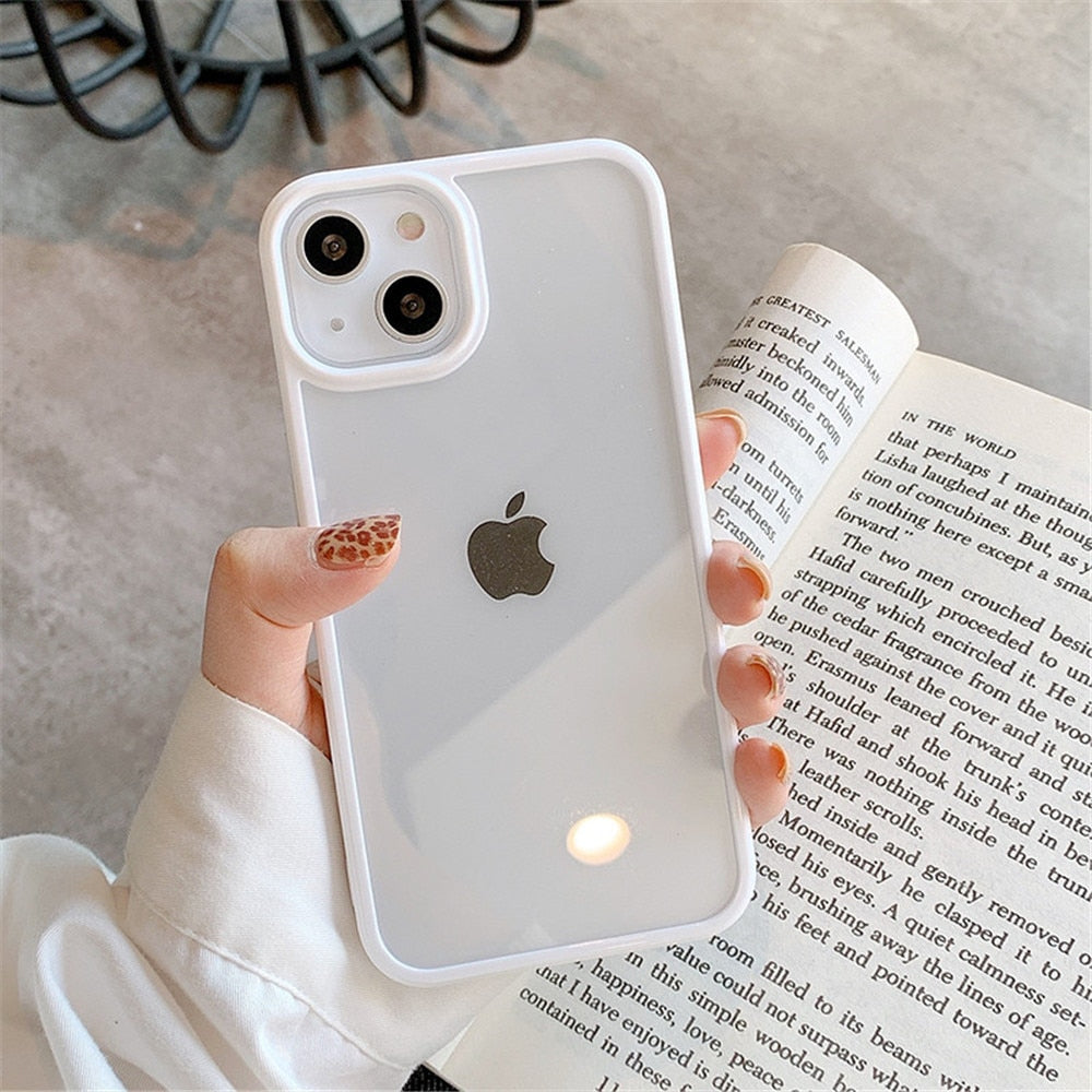 LuxuryKase Shockproof Silicone Bumper Transparent Protection Case Cover For Iphone 11 12 13 14 Plus Mini Pro Max