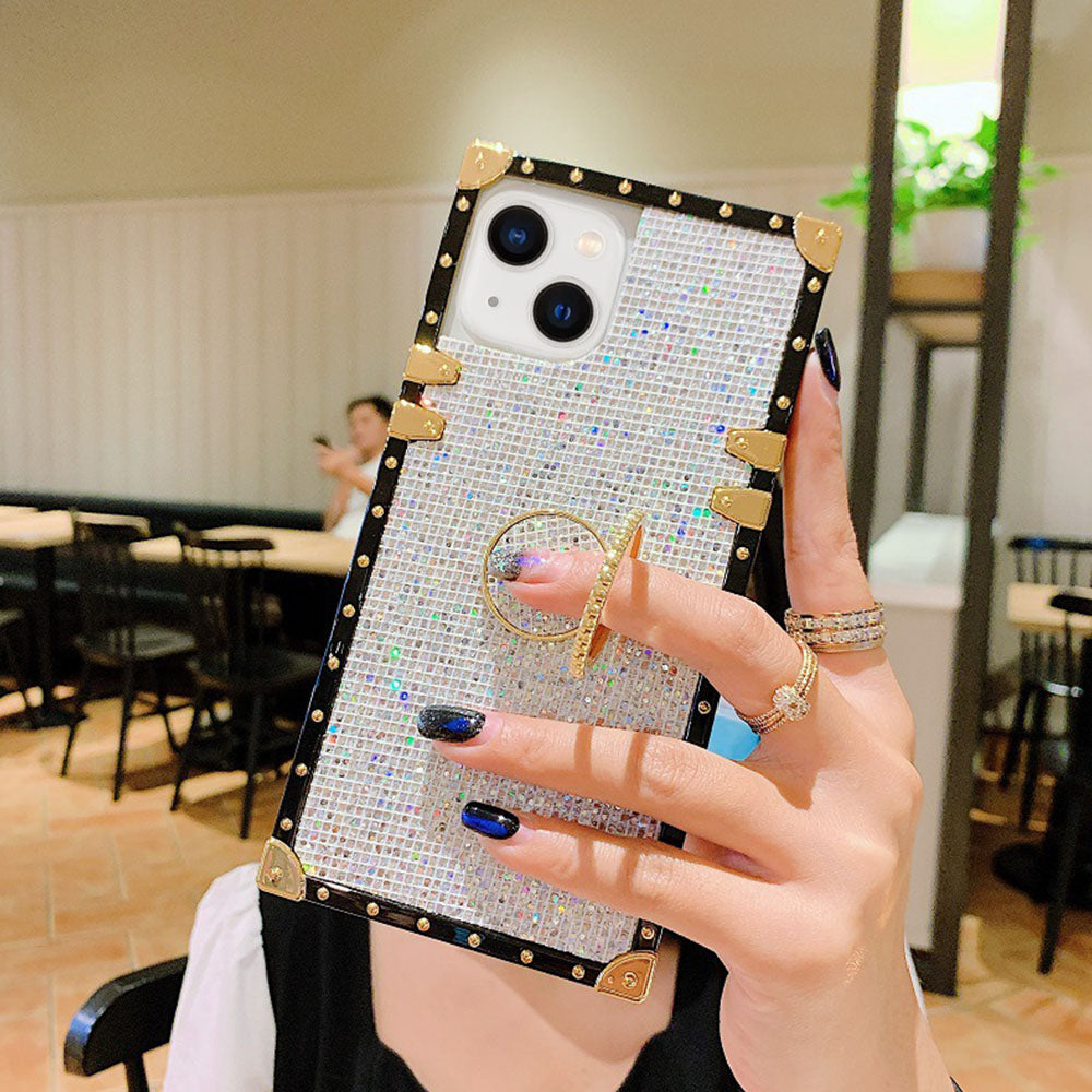 Us Lite Luxury Bling Glitter Case Square Cover for iPhone 11 12 13 14 15 Plus Pro Max