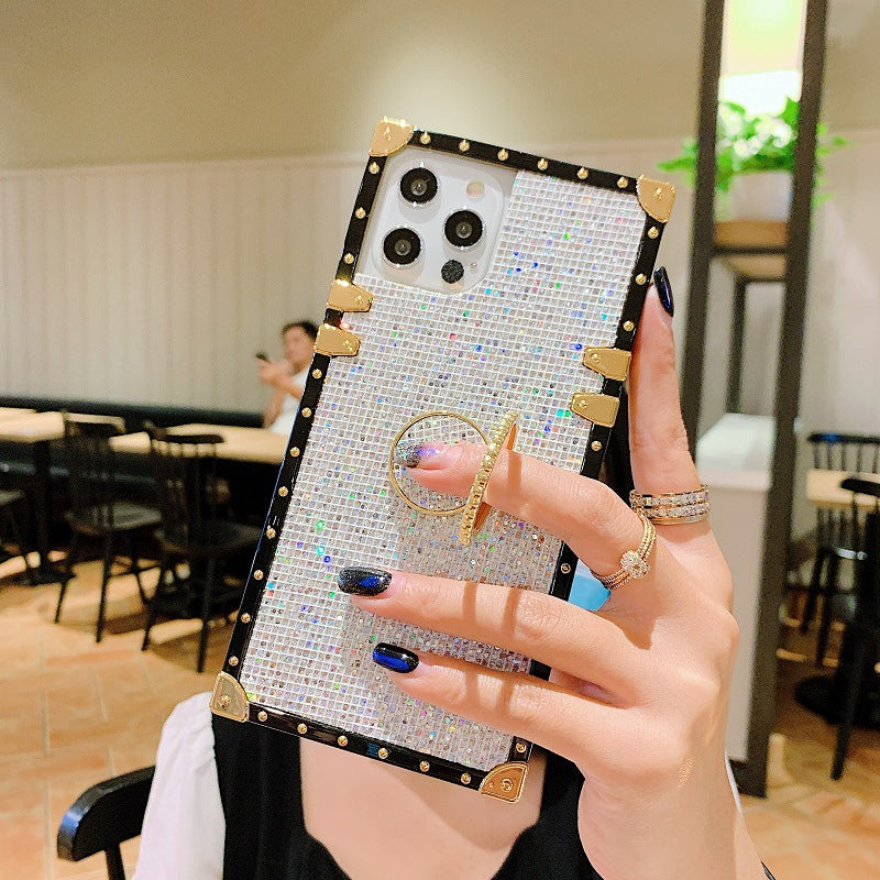 Us Lite Luxury Bling Glitter Case Square Cover for iPhone 11 12 13 14 15 Plus Pro Max